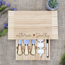 Load image into Gallery viewer, Copy of Script Names with Heart Cheese Board with Tools