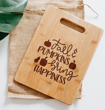 Load image into Gallery viewer, Fall & Pumpkins Bring Happiness Rectangular Board