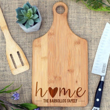 Load image into Gallery viewer, Home with Heart and Family Name Paddle Board