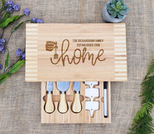 Load image into Gallery viewer, Home & Keys Cheese Board with Tools