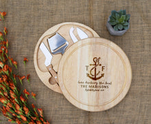 Load image into Gallery viewer, Love Anchors the Soul Circular Cheese Board