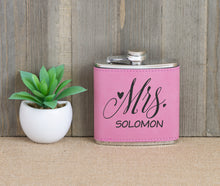 Load image into Gallery viewer, Mrs. with Heart Flask