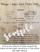 Load image into Gallery viewer, Personalized Recipe Rectangular Board