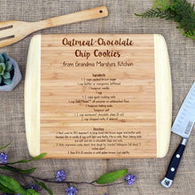 Load image into Gallery viewer, Personalized Recipe Two Tone Cutting Board