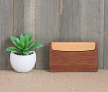 Load image into Gallery viewer, Wood Business Card Holder with Script Letter Name