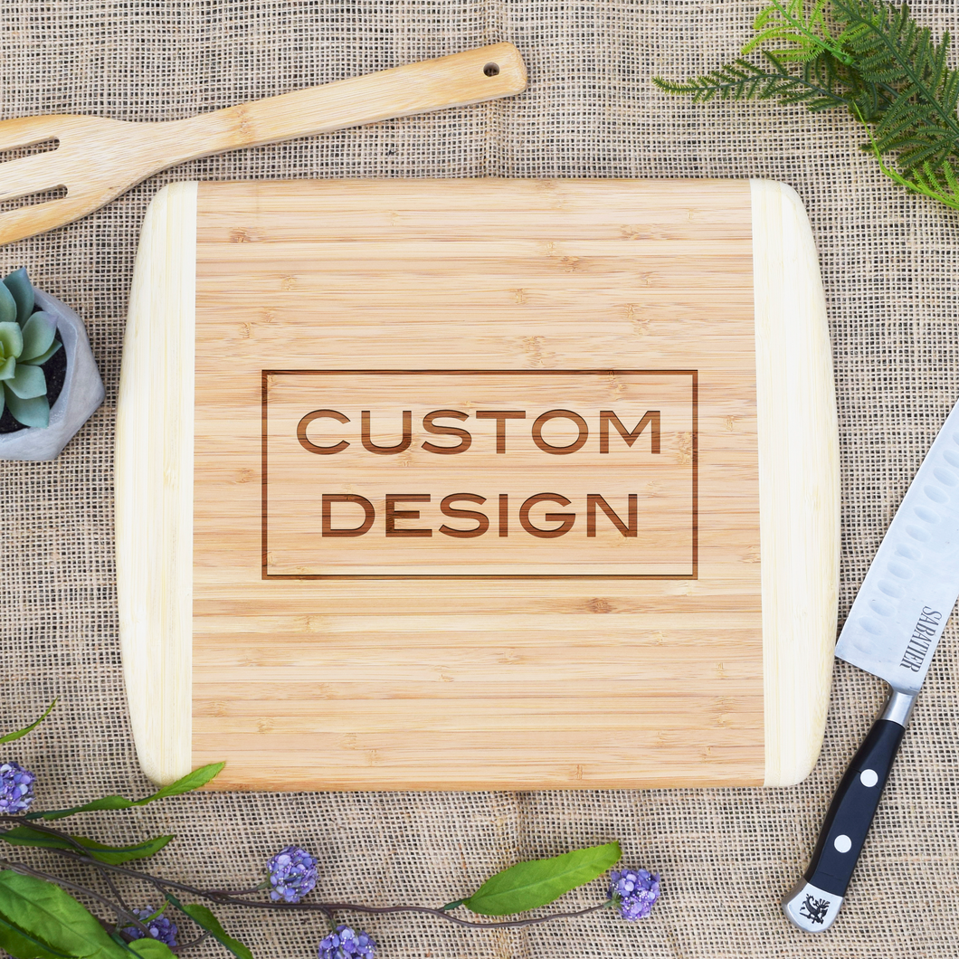 Logo or Custom Design Two Tone Cutting Board