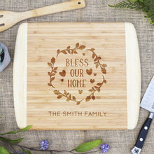 Load image into Gallery viewer, Bless Our Home Two Tone Cutting Board