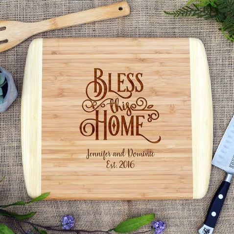 Bless This Home Two Tone Cutting Board