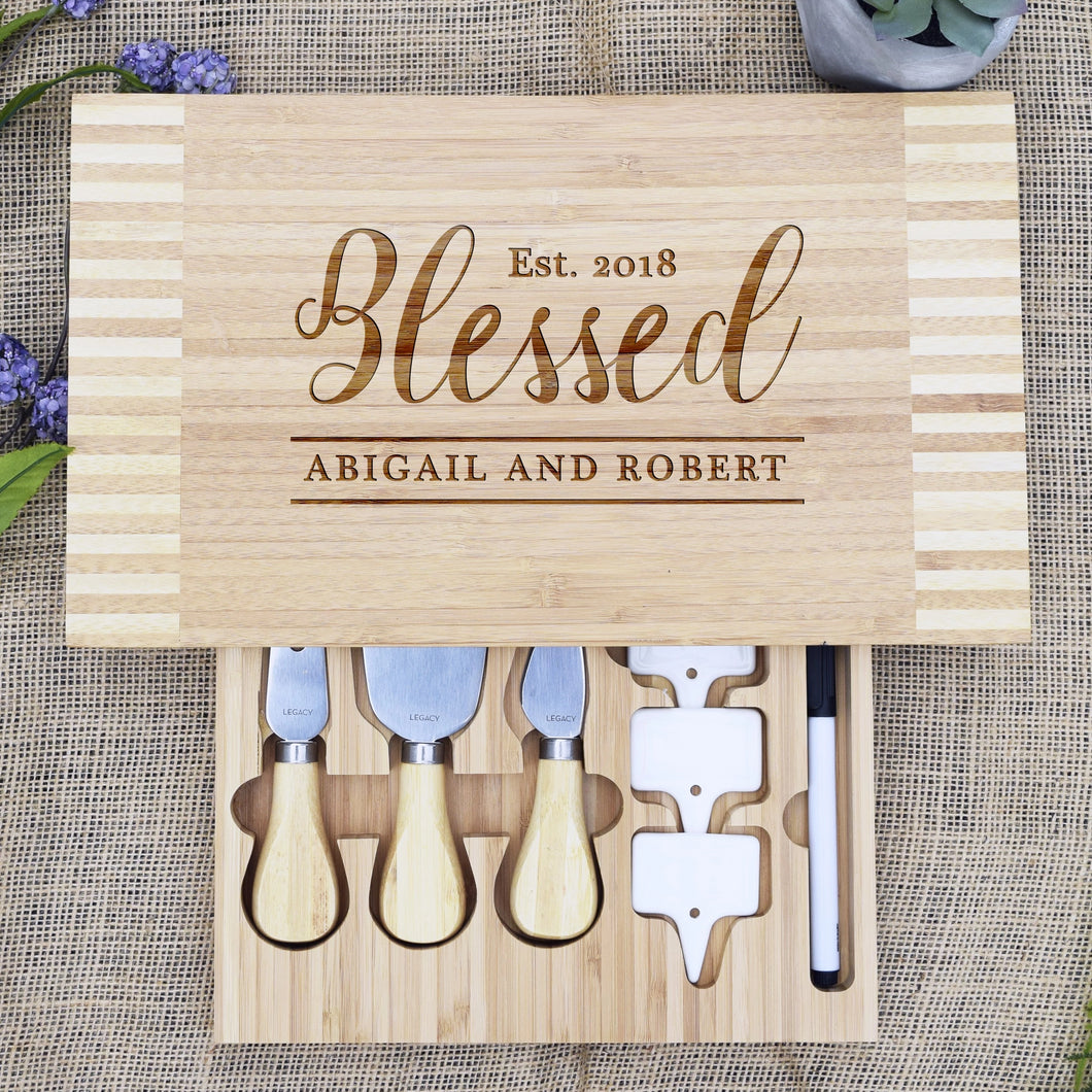 Blessed Cheese Board with Cheese Tools