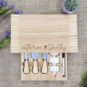 Copy of Script Names with Heart Cheese Board with Tools