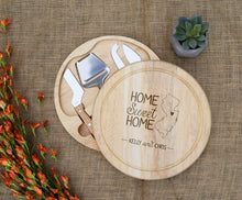 Load image into Gallery viewer, State Home Sweet Home with Names Circular Cheese Board