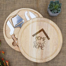 Load image into Gallery viewer, Home Sweet Home House Silhouette Circular Cheese Board