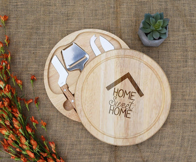 State Home Sweet Home with Names Circular Cheese Board