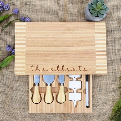 The Elliots Script Cheese Board with Tools
