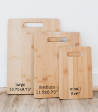 Load image into Gallery viewer, Last Name Script, Family Rectangular Cutting Board