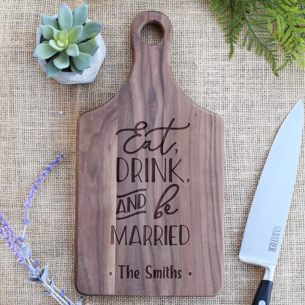 Eat Drink and Be Married Personalized Name Paddle Board