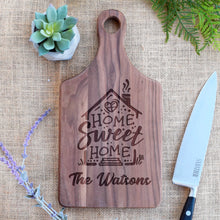 Load image into Gallery viewer, Home Sweet Home House Silhouette with Family Name Paddle Board