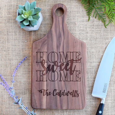 Home Sweet Home Block Letters and Family Name Paddle Board