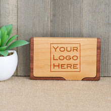 Load image into Gallery viewer, Logo or Custom Design Wood Business Card Holder