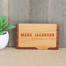 Load image into Gallery viewer, Wood Business Card Holder with Block Letter Name
