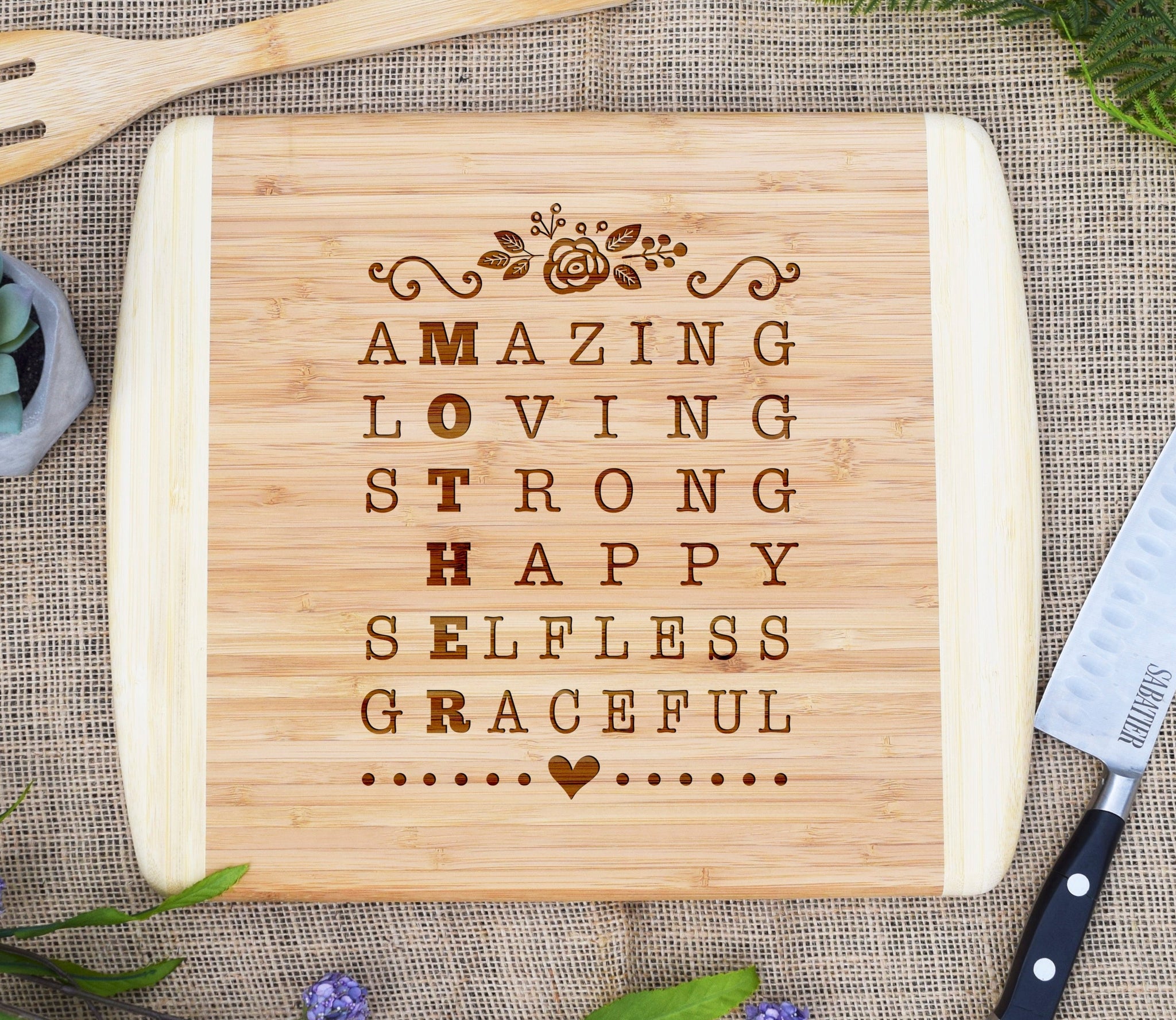 Thank You Mom Two Tone Cutting Board – Board Boutique Co.