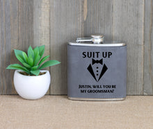 Load image into Gallery viewer, Suit Up - Will You Be My Groomsman Flask
