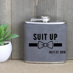Best Man with Name and Date Flask