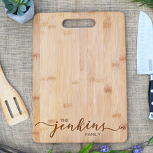 Load image into Gallery viewer, Last Name Script, Family Rectangular Cutting Board