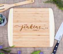 Load image into Gallery viewer, Family Last Name Two Tone Cutting Board