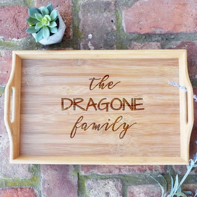 Personalized Family Bamboo Serving Tray