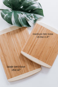Personalized Recipe Two Tone Cutting Board