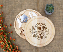 Load image into Gallery viewer, World&#39;s Greatest Mother Circular Cheese Board